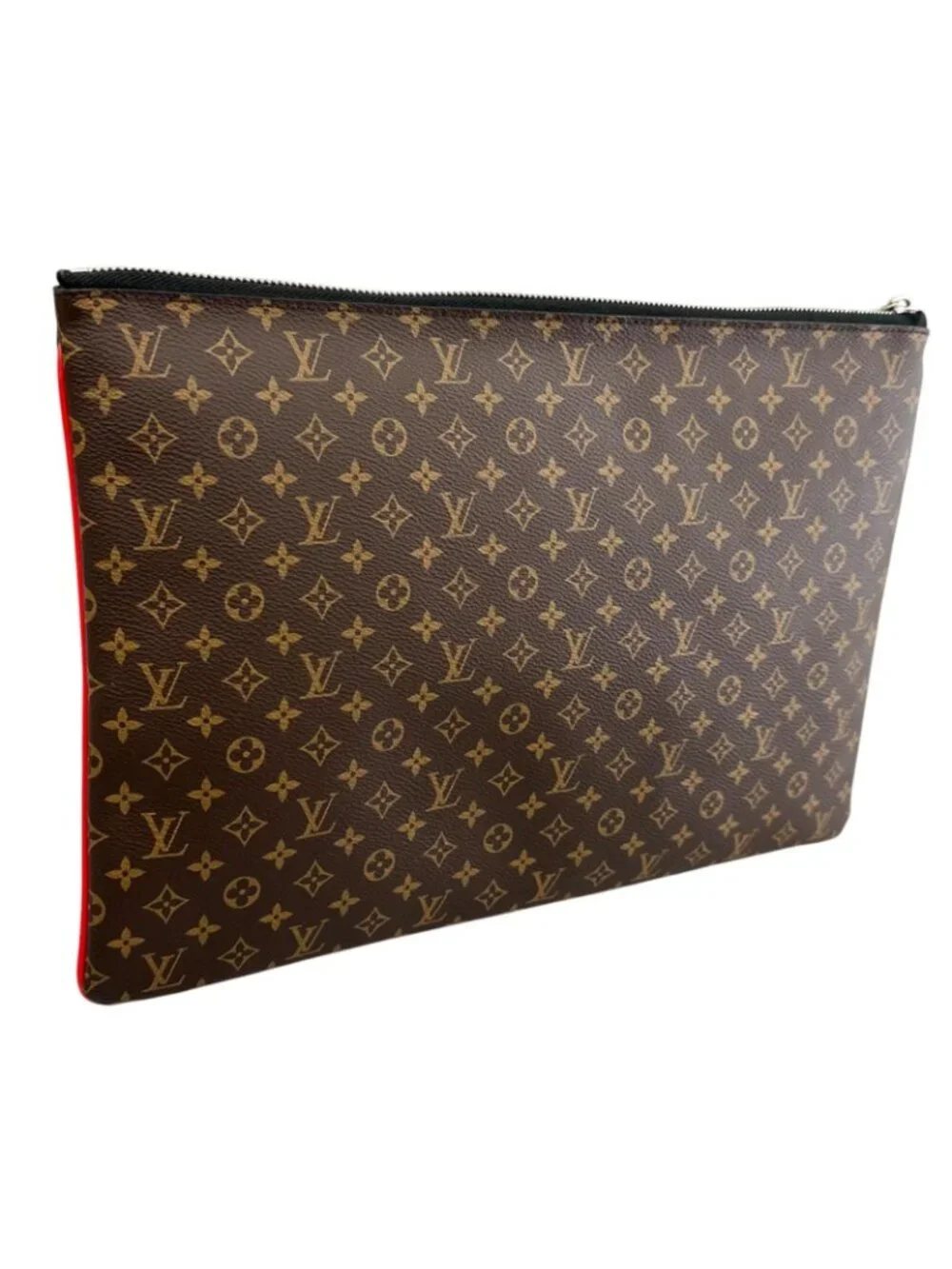 Louis Vuitton Patchwork Monogram Clutch Canvas Brown